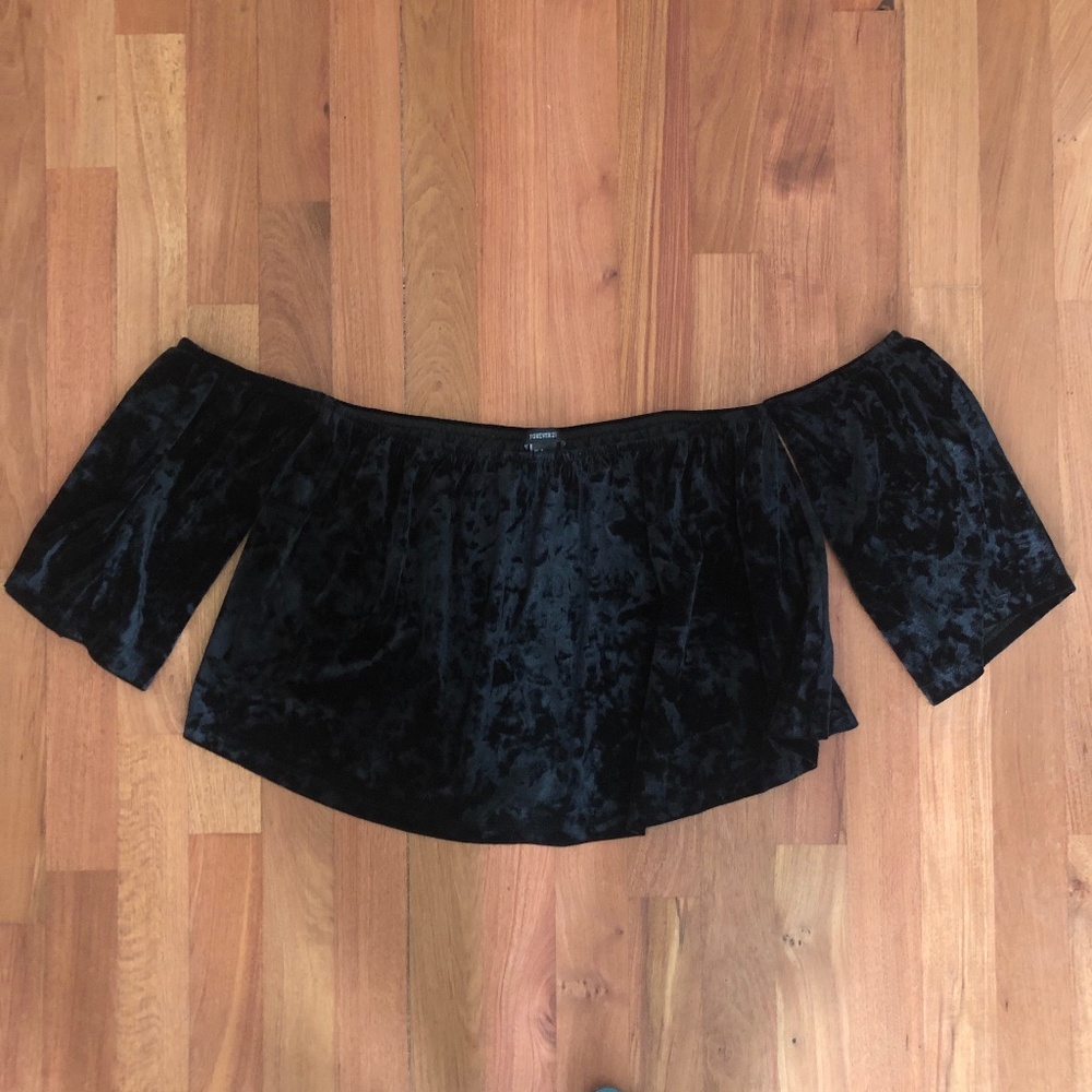 Cropped off the shoulder top